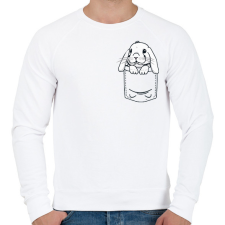 PRINTFASHION Nyúl zsebben - Férfi pulóver - Fehér férfi pulóver, kardigán