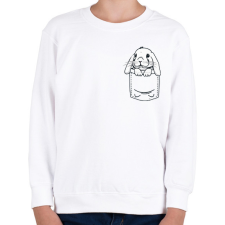 PRINTFASHION Nyúl zsebben - Gyerek pulóver - Fehér gyerek pulóver, kardigán