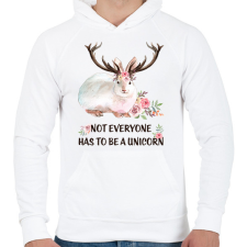 PRINTFASHION Nyúltilop - Férfi kapucnis pulóver - Fehér férfi pulóver, kardigán