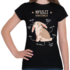 PRINTFASHION Nyuszi anatómia - Női póló - Fekete