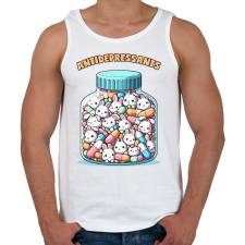 PRINTFASHION Nyuszi antidepresszáns - Férfi atléta - Fehér atléta, trikó