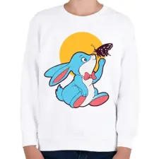 PRINTFASHION Nyuszi és pillangó - Gyerek pulóver - Fehér gyerek pulóver, kardigán