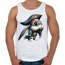PRINTFASHION Nyuszi Jack Sparrow kapitány jelmezben - Férfi atléta - Fehér atléta, trikó