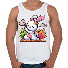 PRINTFASHION Nyuszi jóga - Férfi atléta - Fehér atléta, trikó