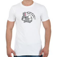 PRINTFASHION Nyuszi - puha segg - Férfi póló - Fehér férfi póló