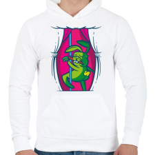 PRINTFASHION Nyuszi rúdtáncos_ - Férfi kapucnis pulóver - Fehér férfi pulóver, kardigán