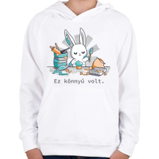 PRINTFASHION Nyuszi sütit készít - könnyű volt_ - Gyerek kapucnis pulóver - Fehér gyerek pulóver, kardigán