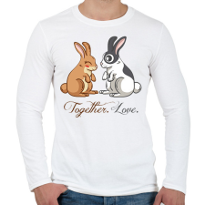 PRINTFASHION Nyuszi szerelem - Férfi hosszú ujjú póló - Fehér férfi póló