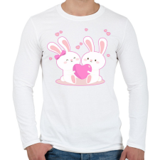 PRINTFASHION Nyuszi szerelem! - Férfi hosszú ujjú póló - Fehér férfi póló