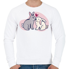 PRINTFASHION Nyuszi szerelem - Férfi pulóver - Fehér férfi pulóver, kardigán