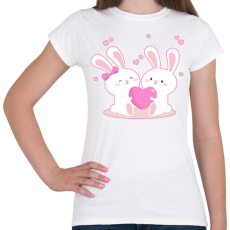 PRINTFASHION Nyuszi szerelem! - Női póló - Fehér