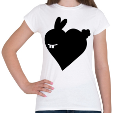 PRINTFASHION Nyuszi szív - Női póló - Fehér