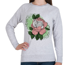 PRINTFASHION Nyuszi virágban - Női pulóver - Sport szürke női pulóver, kardigán