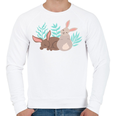 PRINTFASHION Nyuszik - Férfi pulóver - Fehér