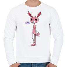 PRINTFASHION Nyuszika - Férfi pulóver - Fehér