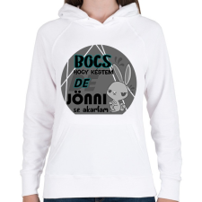 PRINTFASHION nyuszis bocs hogy késtem - Női kapucnis pulóver - Fehér női pulóver, kardigán