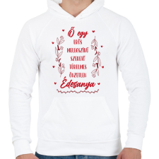 PRINTFASHION Ő egy Édesanya - Férfi kapucnis pulóver - Fehér férfi pulóver, kardigán