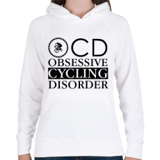 PRINTFASHION OCD - Biciklis - Női kapucnis pulóver - Fehér