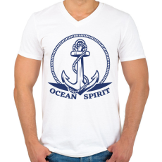 PRINTFASHION Oceán spirit - Férfi V-nyakú póló - Fehér