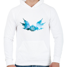 PRINTFASHION Odaát (Supernatural) - Férfi kapucnis pulóver - Fehér
