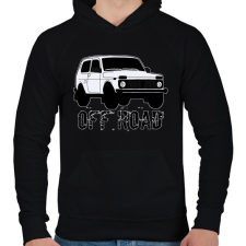 PRINTFASHION OFF ROAD - Férfi kapucnis pulóver - Fekete férfi pulóver, kardigán