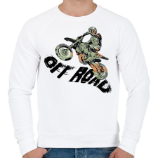 PRINTFASHION Off road motosport - Férfi pulóver - Fehér férfi pulóver, kardigán