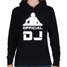 PRINTFASHION official dj - Női kapucnis pulóver - Fekete női pulóver, kardigán