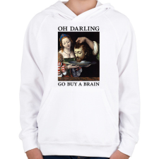 PRINTFASHION Oh Darling go buy a brain - Gyerek kapucnis pulóver - Fehér gyerek pulóver, kardigán