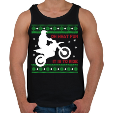 PRINTFASHION Oh what fun - Motoros - Férfi atléta - Fekete