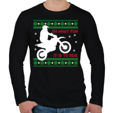 PRINTFASHION Oh what fun - Motoros - Férfi hosszú ujjú póló - Fekete férfi póló