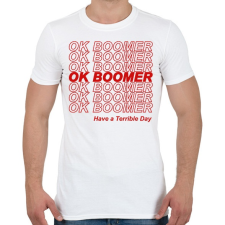 PRINTFASHION ok boomer - Férfi póló - Fehér férfi póló