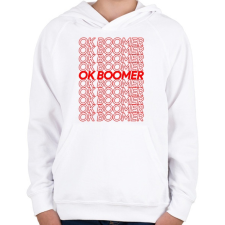 PRINTFASHION ok boomer - Gyerek kapucnis pulóver - Fehér gyerek pulóver, kardigán