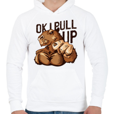 PRINTFASHION OK I pull up - Férfi kapucnis pulóver - Fehér