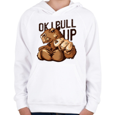 PRINTFASHION OK I pull up - Gyerek kapucnis pulóver - Fehér gyerek pulóver, kardigán