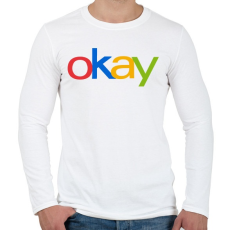 PRINTFASHION OKAY - Férfi hosszú ujjú póló - Fehér