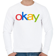 PRINTFASHION OKAY - Férfi pulóver - Fehér férfi pulóver, kardigán