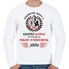 PRINTFASHION Okos emberek játéka - Férfi pulóver - Fehér férfi pulóver, kardigán