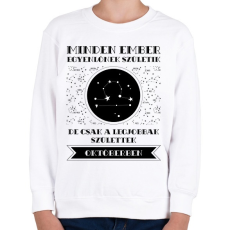 PRINTFASHION Október: Mérleg - Gyerek pulóver - Fehér