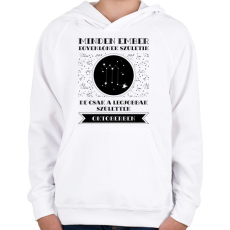 PRINTFASHION Október: Skorpió - Gyerek kapucnis pulóver - Fehér