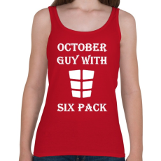 PRINTFASHION Októberben született kockás hasú - Női atléta - Cseresznyepiros