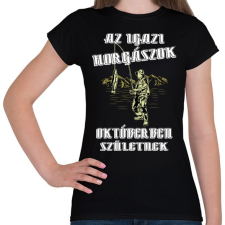 PRINTFASHION Októberi horgász - Női póló - Fekete női póló