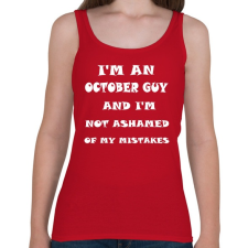 PRINTFASHION Októberi vagyok és nem szégyellem a hibáimat - Női atléta - Cseresznyepiros női trikó