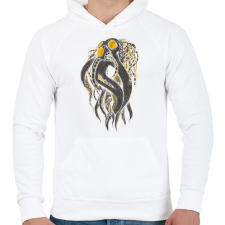 PRINTFASHION Oktobot - Férfi kapucnis pulóver - Fehér férfi pulóver, kardigán