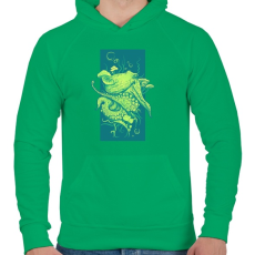 PRINTFASHION Oktopusz - Férfi kapucnis pulóver - Zöld