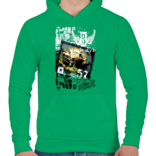 PRINTFASHION OLD CARS - Férfi kapucnis pulóver - Zöld férfi pulóver, kardigán