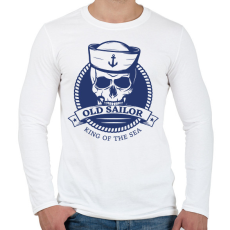 PRINTFASHION Old sailor - Férfi hosszú ujjú póló - Fehér