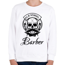 PRINTFASHION Old School Barber - Gyerek pulóver - Fehér gyerek pulóver, kardigán