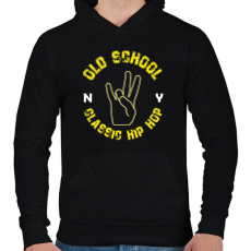 PRINTFASHION Old school - Férfi kapucnis pulóver - Fekete