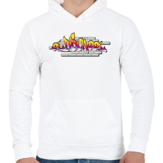 PRINTFASHION Old school graffiti - Férfi kapucnis pulóver - Fehér
