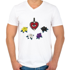 PRINTFASHION Old school nonbinary - Férfi V-nyakú póló - Fehér férfi póló